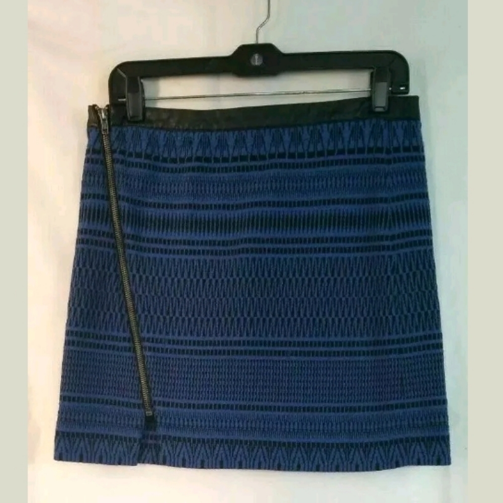 Womens Sanctuary Black and Blue Short Skirt Front Angle Zipper Size Large